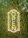Vertical open sign Vertical Open Led Sign Neon Sign business window light vertical open signs for business (Warm white, 16.5x9'')