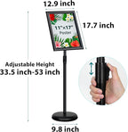 2 Pack 11 x 17 Adjustable Sign Stand for Display, Indoor Outdoor Sign Holder Stand Floor Standing Sign Holder Pedestal Signage Stand for Events Fair Office Store Busniess