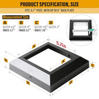 5.5"x5.5"（Actual: 5.5"x5.5"） Deck Post Base Cover Decorative Post Base Trim Skirt Black Aluminum 4Pack