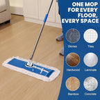 2 Pack 24 Inch Industrial Cotton Dust Mop Head Refill, Dust Mop Replacement Head for Commercial & Home Use, Heavy Duty Replacement for Office & Industrial Use, Machine Washable (2PC-24 inch)