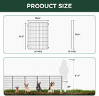 FXW Decorative Garden Fence for Yard - 32in(H) x 31.5ft(L) 16 Panels - Metal Fencing Panels - Animal Barrier Border for Dogs & Rabbits, Flower & Plant Edging