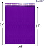 Purple 10.5x16 Inch Poly Bubble Mailers #5 | Self Seal Large Padded Envelopes | Air Cushioned Bubble Mailer | Usable Size 10.5x15 Inch | Waterproof Lightweight Mailing Shipping Bags | 100 Pack Bulk