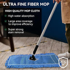 Commercial 24 Inch Dust Mop Head: Replacement Sweeper and Janitorial Industrial Dust Mop Head for Floor Cleaning, Office, School, Restaurant, Hospital (Blue - 6 Pack)