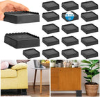 Bed Risers 1 inch, 2 inch, 3 inch, 4 inch Heavy Duty, Adjustable Furniture Riser for Table Desk Couch Sofa Chair Recliner Leg Frame Dorm, Stackable Bed Raisers Blocks (Black 4 Pack, 1+1+1+1 inch)