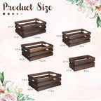 Soaoo 5 Pcs Decorative Nesting Wooden Crates for Storage Display 5 Size Large Small Rustic Wood Decorative Storage Crates with Handle Farmhouse Crate Box Container Made from Pine(Vintage Black)