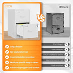 2 Drawer File Cabinet with Lock, Metal Filing Cabinets for Home Office, Vertical White Small Caninet for Home Office, Steel Narrow Two Drawer File Cabnet for Letter/File Box- Assembly Required