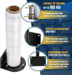 Wall Mountable Stretch Film Roll Stand, Fits up to 20" Stretch Film, Shrink Wrap Dispenser Holder Bracket with 7 Screws for Industry Manufacturing Logistics Retail, Shrink Wrap Not Included
