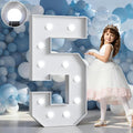 Marquee Numbers 4 Feet Tall Big Light Up Numbers 5th 25th 50th Birthday Decorations Girl Boy Graduation Decorations 2025 White Anniversary Party Decor Large Cardboard Prop Backdrop Sign 5