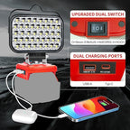 Cordless LED Work Light for Milwaukee 18v Battery,80W Portable Flood Light with USB and Type C Charger Ports for Camping Emergency Workshop(No Battery)