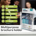 Acrylic Brochure Holder for Wall Mounting, Clear Display for 8.5" x 11" Flyers, Literature Holder for Magazines, Pamphlets, Menus, Includes Screws & Plastic Anchors – Pack of 20