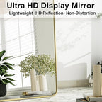 HARRITPURE 56"x21" Full Length Mirror, Gold Rounded Corner Aluminum Frame Floor Standing Mirror Hanging/Leaning Wall for Living Room Bedroom Cloakroom
