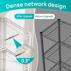 SINGAYE 6 Shelves Storage Shelf Wire Closet Bathroom Organizers Metal Pantry Kitchen Small Garage Shelving Unit Laundry Room Organization Home Corner Rack Estantes para Cocina White 10" Dx16 Wx60”H