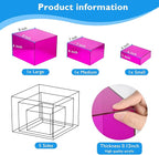 6Pcs Purple Buffet Risers Acrylic Boxes Display Food Risers for Buffet Table Platter Parties Weddings Catering Dessert Collectibles Figures Show ( 6''x7''x8'')