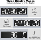 28.5‘’ Double Sided Digital Wall Clock, Multifunctional Led Countdown Clock with Timer, Temperature and Date Display, Hanging Digital Clock Large Display for Corridors, Hospitals (White)