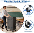 POCHAR 30 Unit Device Laptop Charging Cart for Chromebooks, Tablets, and Laptops for K-12 Education Classrooms, and Libraries, —Open-Back Design, Grounding Protection, Easy Assembly