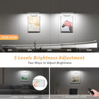 Lightbiz Picture Light, 15.35inch 5400mAh Rechargeable Picture Lights for Wall Battery Operated Wall Lights with Remote, 3 Colors Paintings Light Dimmable Art Light for Artwork, Gallery (White)