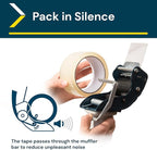 Excell RTS-82891 Low Noise Packing Tape Dispenser, Tape Gun Fit 2 Inch Wide Tape 3 Inch Core for Carton, Packaging and Box Sealing - 2Pack