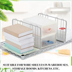 6 Pcs 18" W x 9" H Wire Shelf Divider Chrome Plated Steel Wire Rack Divider for Shelving Metal Accessories for Bathroom Kitchen Office Pantry Room Storage Organization, Silver