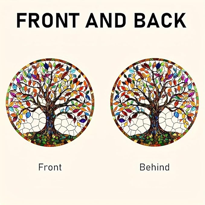 Colorful Tree Acrylic Ornament with Hanging Rope Chain Acrylic Wall Hanging Decoration for Window Door Display