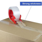 BOMEI PACK Heavy Duty PackingTape with Dispenser - 3 Rolls, Total 330Y, 2.6 mil, 1.88 inch x 110 Yards, Clear Packaging Tape Refills for Shipping, Mailing, Moving & Storage