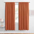 PONY DANCE Burnt Orange Blackout Curtains 2 Panels Set, 72 inch Length Thermal Insulated Rod Pocket Room Darkening Window Drapes for Bedroom/Living Room, 42 inches Wide
