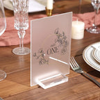 UNIQOOO 3" Clear Acrylic Stand |60 Pack 3mm Slot Wedding Sign Holders, Perfect for Wedding, Table Number, Exhibition, Office, Restaurant, Business