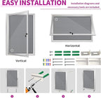 Outdoor Weatherproof Enclosed Fabric Bulletin Board,Noticeboard Case with Lockable Glass Door,Silver Aluminum Frame, 36x24 Inch (5xA4)