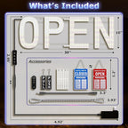 LED Open Signs for Business, exTopGoal 30"x10" Bright Dimmable Open Sign with Remote and 12 Scene Modes, Light Window Sign for Store Shop Storefront Bar Cafes - US Flag