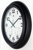 Infinity Instruments Classique Wall Clock, Modern Indoor/Outdoor All Weather Wall Clock, Sleek and Bold Design, 18-inch Display, Black