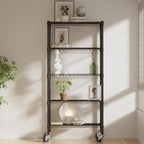 3 Pack 5-Tier Metal Wire Shelving Unit with Wheels & Feet, 14" D x 30" W x 60" H,750 lbs Capacity Adjustable Heavy Duty Steel Wire Rack Storage Shelves for Kitchen, Garage, Pantry