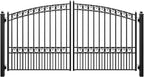 ZUMI Dual Swing Driveway Gate, 12x6 ft. Outdoor Steel Fence for Home Security, Heavy-Duty Weatherproof Iron Kit, Opera Style