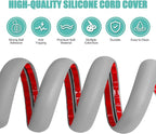 Floor Cord Cover Self Adhesive Cord Hider,10FT Cable Management, Extension Strip Protector for Wires, Prevent Cable Trips for Offices, Gyms, Exhibitions Cavity:0.47"(W) x 0.35"(H) Gray