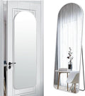 57x20 Door Hanging Full Length Mirror, Floor (Height 5.7ft just Body in1.3ft) Wall Mounted Metal Frame Arch Dressing Mirrors for Bedroom Bathroom Living Room 57 inch Silver