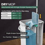 JOYMOOP Mop and Bucket Set, Dust Mops for Floor Cleaning, Wall Mop with 4 Microfiber Mop Head Replacement