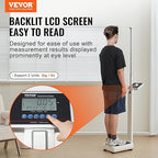 VEVOR Medical Digital Scale, Professional Physician Scale for Weight Height, Multi-Function Medical Physician Scale with Built-in Height Rod, 2 Unit (kg/lb), BMI for Home Hospital Gym, 660LBS Capacity
