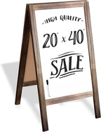Ilyapa Wooden A-Frame Whiteboard Sign - 40 x 20 inch Magnetic Dry Erase Sidewalk Menu Board - Rustic Barnwood Menu Display for Restaurant, Business