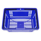 12Pcs 18L Shopping Baskets with Handles, Portable Plastic Retail Grocery Baskets Large Capacity for Stores, Supermarket, Retail, Groceries Shopping (Blue)