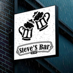 Custom Advertising Logo Lightbox Sign - Double Sided Outdoor LED Logo Shop Signs for Business Retail Advertising,Salon, Cafés, Bars & Restaurants (Square)