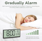 JALL 14.5" Large Digital Wall Clock Battery Operated with Big Digits LCD Screen Display, Day, Date, Alarm, Auto DST, Temperature for Living Room, Bedroom, Desk Decor, Mounted, Gift for Elderly