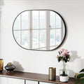 30x20 Mirror Runway Oval Wall Mounted Aluminum Alloy Metal Frame Rectangle Mirrors for Entryway Bedroom Bathroom Living Room 30 20 inch Black