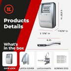 Gate Lock XLS – Secure Keyless Fence Lock and Latch with 2-Way Access – Strong Durable System for Theft Prevention and Home Security, Easy Installation on Wood or Vinyl Gates/Fences (XLS – 1-Pack)