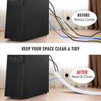 10ft - 1/2 inch Cable Sleeve Split Wire Loom Tubing for Power Audio USB Cable, Cord Management for TV Computer, Protects from Pets Chewing, White