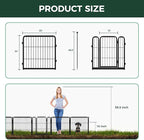 FXW Garden Fence Outdoor for The Yard – 24in(H) x 7.6ft(L) Heavy Duty Metal Animal Barrier for Dog and Rabbit, Decorative Dog Fence, 4 Panels, Black