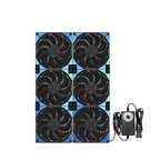 120mmx6 720mm Adjustable Computer PC Box Vent Fans 3V-12V Speed Controller for Flexible Arrange Cabinet Rack Space Window Wall Server Mining Rig Chicken Coop Exhaust Cooling