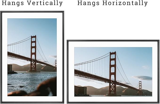 Frametory, 13x19 Metal Picture Frame with Mat for 11x17 Picture & Real Glass, Aluminum Photo Frame Collection (Black, 1 Pack)