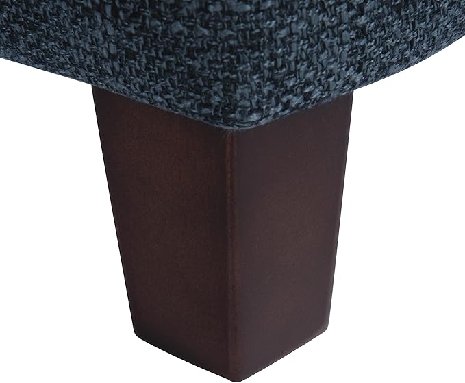 HomePop Square Tufted Storage Ottoman - Textured Navy, Small