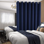 BGment Navy Sliding Door Curtain 108 Inch Long - Wide Room Darkening Room Divider Curtain for Bedroom Privacy Themral Insulated Grommet Separator Drape, 1 Panel, 100 X 108
