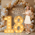 3FT Marquee Numbers 18, Large Light up Number 18 for Birthday Party Supplies, Sign, Backdrop, Happy 18th Birthday Decorations for 18 Years Old