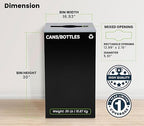 Alpine Industries 29 Gallon Commercial Indoor Recycle Bin, Modern Black Metal Container with Optional Lids
