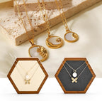 Solid Wood Hexagon Necklace Holder Stand Retail Hanging Jewelry Necklace Stand Display for Vendors(Black)